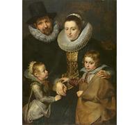 DQCJIYIGL Famoso Poster Con Artistiche Painting Image Familia de Jan Brueghel el Viejo de Peter Paul Rubens per la Decorazione Della Parete 60x90cm
