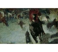 DQCJIYIGL Famoso Poster Con Artistiche Painting Image la cacería salvaje de Von Stuck per la Decorazione Della Parete 60x90cm