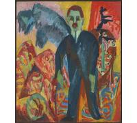 DQCJIYIGL Famoso Poster Con Artistiche Painting Image la enfermera de Ernst Ludwig Kirchner per la Decorazione Della Parete 60x90cm