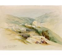 DQCJIYIGL Famoso Poster Con Artistiche Painting Image la Iglesia de St George Ludd Palestina por David Roberts per la Decorazione Della Parete 60x90cm