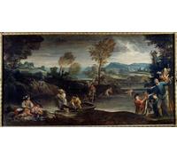 DQCJIYIGL Famoso Poster Con Artistiche Painting Image la pintura de pesca de Annibale Carracci per la Decorazione Della Parete 60x90cm