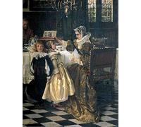 DQCJIYIGL Famoso Poster Con Artistiche Painting Image Midiendo alturas de Laura Theresa Alma tadema per la Decorazione Della Parete 60x90cm