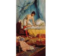 DQCJIYIGL Famoso Poster Con Artistiche Painting Image Mujerdesnudándose de Jean Francois Felix Bernard per la Decorazione Della Parete 60x90cm