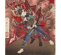 DQCJIYIGL Famoso Poster Con Artistiche Painting Image Okubo Hikozaemon rescatando a Tokugawa Ieyasu en el campo de batalla por Tsukioka Yoshitoshi per la Decorazione Della Parete 60x90cm