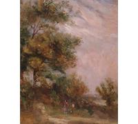 DQCJIYIGL Famoso Poster Con Artistiche Painting Image paisaje con árboles y una figura por cementerio per la Decorazione Della Parete 60x90cm