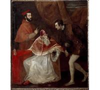 DQCJIYIGL Famoso Poster Con Artistiche Painting Image Papa Pablo III y sus nietos de Tiziano Vecelli per la Decorazione Della Parete 60x90cm