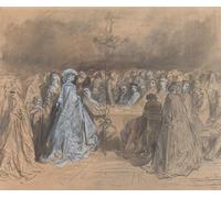 DQCJIYIGL Famoso Poster Con Artistiche Painting Image Pauline Viardot Juegos de azar en Baden baden por Gustave Dore per la Decorazione Della Parete 60x90cm