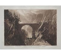DQCJIYIGL Famoso Poster Con Artistiche Painting Image Pequeño puente de los diablos sobre el Russ encima de Altdorft Swiss. por MallordWilliam Turner per la Decorazione Della Parete 60x90cm