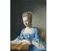DQCJIYIGL Famoso Poster Con Artistiche Painting Image Retrato de Grace condesa de Clanbrassil Nee Foley de medio cuerpo en dirección de Jean Étienne Liotard per la Decorazione Della Parete 60x90cm