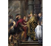 DQCJIYIGL Famoso Poster Con Artistiche Painting Image San Ambrosio excepto Teodosio de la Catedral de Milán porVan Dyck per la Decorazione Della Parete 60x90cm