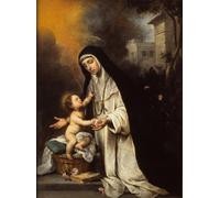 DQCJIYIGL Famoso Poster Con Artistiche Painting Image Santa Rosa de Lima de Bartolomé Esteban Murillo per la Decorazione Della Parete 60x90cm