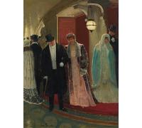 DQCJIYIGL Famoso Poster Con Artistiche Painting Image Soutie De La Loge De Opera de Jean Béraud per la Decorazione Della Parete 60x90cm