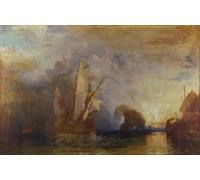 DQCJIYIGL Famoso Poster Con Artistiche Painting Image Ulises burlándose de Polifemo de Mallord William Turner per la Decorazione Della Parete 60x90cm