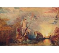 DQCJIYIGL Famoso Poster Con Artistiche Painting Image Ulises burlándose de Polifemo de Mallord William Turner per la Decorazione Della Parete 60x90cm