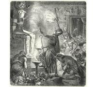 DQCJIYIGL Famoso Poster Con Artistiche Painting Image un faraón egipcio en un templo de Hermann Vogel per la Decorazione Della Parete 60x90cm
