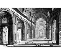 DQCJIYIGL Famoso Poster Con Artistiche Painting Image Vista del interior de la Basílica de San Pedro por Battista Piranesi per la Decorazione Della Parete 60x90cm