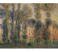 DQCJIYIGL Famoso Stampe su Canvas Stampa Artistica Álamos al amanecer en Giverny de Claude Monet per la Decorazione Domestica dell'ufficio 60x90cm