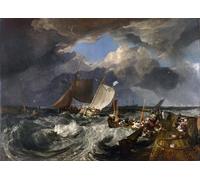 DQCJIYIGL Famoso Stampe su Canvas Stampa Artistica Calais Pier: un paquete inglés que llega por Mallord William Turner per la Decorazione Domestica dell'ufficio 60x90cm