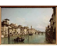 DQCJIYIGL Famoso Stampe su Canvas Stampa Artistica el Arno en Florencia con el Ponte Santa Trinità de Bernardo Bellotto per la Decorazione Domestica dell'ufficio 60x90cm