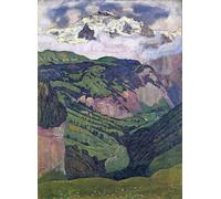 DQCJIYIGL Famoso Stampe su Canvas Stampa Artistica el Jungfrau visto por Ferdinand Hodler per la Decorazione Domestica dell'ufficio 60x90cm