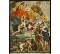 DQCJIYIGL Famoso Stampe su Canvas Stampa Artistica Enrique Iv recibe el retrato de María de Medici de Peter Paul Rubens per la Decorazione Domestica dell'ufficio 60x90cm
