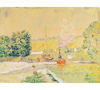 DQCJIYIGL Famoso Stampe su Canvas Stampa Artistica Esclusa en Sannois de Paul Signac per la Decorazione Domestica dell'ufficio 60x90cm