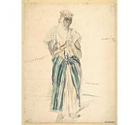 DQCJIYIGL Famoso Stampe su Canvas Stampa Artistica Femme Noire D'alger de Theodore Chasseriau per la Decorazione Domestica dell'ufficio 60x90cm