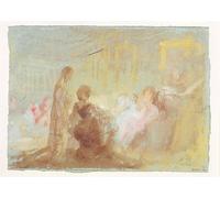 DQCJIYIGL Famoso Stampe su Canvas Stampa Artistica Interior en Petworth House con personas en conversación por Mallord William Turner per la Decorazione Domestica dell'ufficio 60x90cm