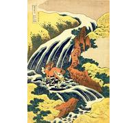 DQCJIYIGL Famoso Stampe su Canvas Stampa Artistica la cascada donde Yoshitsune lavó su caballo por Katsushika Hokusai per la Decorazione Domestica dell'ufficio 60x90cm