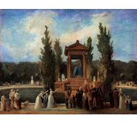 DQCJIYIGL Famoso Stampe su Canvas Stampa Artistica Monumento elevado en las Tullerías en honor de Jean Jacques Rousseau Octubre por Hubert Robert per la Decorazione Domestica dell'ufficio 60x90cm