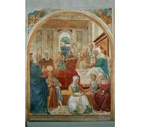 DQCJIYIGL Famoso Stampe su Canvas Stampa Artistica Nacimiento de la Virgen de Benozzo Di Lese Di Sandro Gozzoli per la Decorazione Domestica dell'ufficio 60x90cm