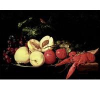 DQCJIYIGL Famoso Stampe su Canvas Stampa Artistica Naturaleza muerta de fruta con langosta de Jan Davidsz De Heem per la Decorazione Domestica dell'ufficio 60x90cm