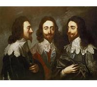 DQCJIYIGL Famoso Stampe su Canvas Stampa Artistica Pintura de Carlos I en tres posiciones según Van Dyck de Carlo Maratta o Maratti per la Decorazione Domestica dell'ufficio 60x90cm