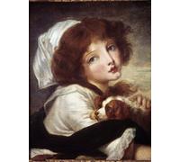 DQCJIYIGL Famoso Stampe su Canvas Stampa Artistica Pintura de niña con perrito de Jean Baptiste Greuze per la Decorazione Domestica dell'ufficio 60x90cm