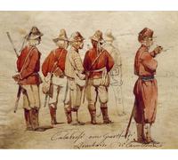 DQCJIYIGL Famoso Stampe su Canvas Stampa Artistica Soldados del ejército de Calabria durante la expedición de los Mil Ilustración de Ippolito Caffi per la Decorazione Domestica dell'ufficio 60x90cm