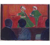DQCJIYIGL Famoso Stampe su Canvas Stampa Artistica Teatro de marionetas en primer plano Jawlensky de Marianne Von Werefkin per la Decorazione Domestica dell'ufficio 60x90cm