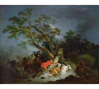 DQCJIYIGL Famoso Stampe su Canvas Stampa Artistica Viajeros atrapados en una tormenta de Philippe Jacques De Loutherbourg per la Decorazione Domestica dell'ufficio 60x90cm