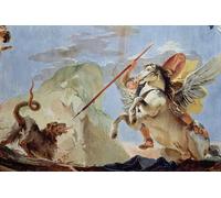 DQCJIYIGL Poster e Stampe Poster Parete Quadri Belerofonte montando a Pegaso colocando la quimera Detalle del fresco del techo Ver también de Battista per L'arredamento del Soggiorno 60x90cm