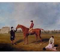 DQCJIYIGL Stampe su Canvas el Marqués de Queensberry's King David con Joeckey Up y sostenido por un entrenador en Newcastle William Henry Davis per la Decorazione Domestica dell'ufficio 60x90cm
