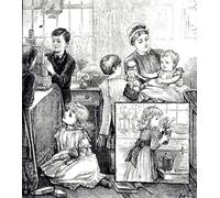 DQCJIYIGL Tela e Immagini Vintage Quadri un grabado que representa una escena regular de una familia victoriana adinerada por Mary Ellen Edwards per L'arredamento Della Camera da Letto 60x90cm