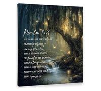 DQFOCPHHAA Bedroom Living Room Home Decor Wall-Art Nature Enchanted Forest Pictures Religious Scripture Prints Artwork(Framed,12x18inch(30x45cm))