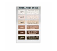 DQFOCPHHAA Fitzpatrick Skin Tone Scale Metal Tin Sign Vintage Chart for Cosmetology Reference and Aesthetician Decor 8 X 12 inch