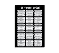 DQFOCPHHAA Inspirational Poster Scripture Canvas Wall-Art Faith Based Decor Gods Promises for Bedroom Gift(Framed,16X24inch(40X60cm))