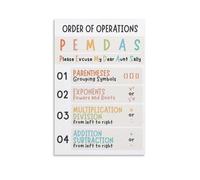 DQFOCPHHAA Order of Operations Math - PEMDAS & BODMAS Chart for Classroom Decor, Educational Wall-Art for Elementary & Middle School Teachers(Unframed,12x18inch(30x45cm))