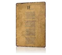 DQFOCPHHAA Quirky Metal Sign If Rudyard Kipling Poem Classic Tin Plaque For Dormitory Apartment Studio Hallway 8 X 12 inch