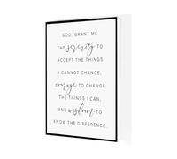 DQFOCPHHAA Serenity Prayer Canvas Art, God Grant Me The Serenity Quote, Scripture Print, Religious Home Decor for Office and Living Room(Framed,08X12inch(20X30cm))