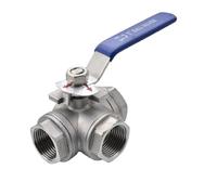 DQFOCPHHAA Stainless Steel Switch Ball Valve 1/2" inch BSP Female DN15 SS304 L Type Water Ball Valve