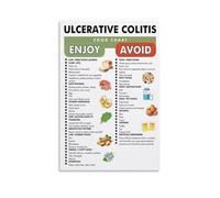 DQFOCPHHAA Ulcerative Colitis Diet Food Chart Healthy Eating Guide Canvas Wall-Art for Kitchen and Clinic Decor(Unframed,08x12inch(20x30cm))