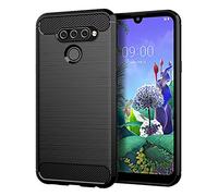 DQG Custodia per LG Q60,Ultrasottile Fibra di Carbonio Silicone Case TPU Shell Morbida Protettivo Copertura Cover per LG Q60 (6.26")