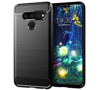 DQG Custodia per LG V50 ThinQ,Ultrasottile Fibra di Carbonio Silicone Case TPU Shell Morbida Protettivo Copertura Cover per LG V50 ThinQ (6.4")